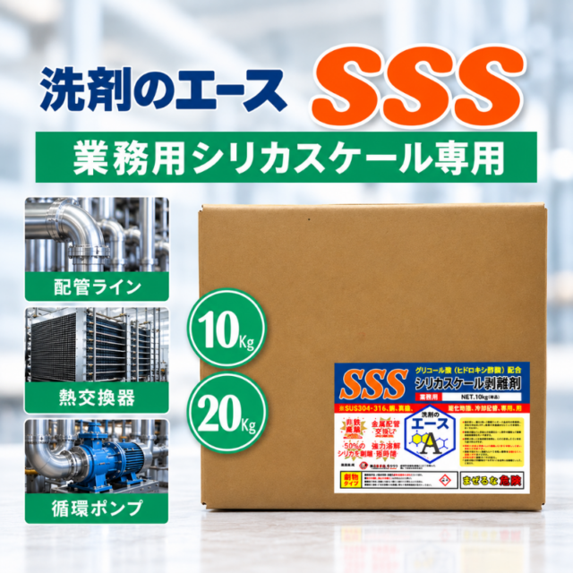 業務用　洗剤のエース SSS｜シリカスケール除去剤（配管・冷却設備用／強酸性）